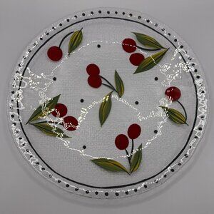 Vintage Arcoroc France Textured Glass Cherry Plate